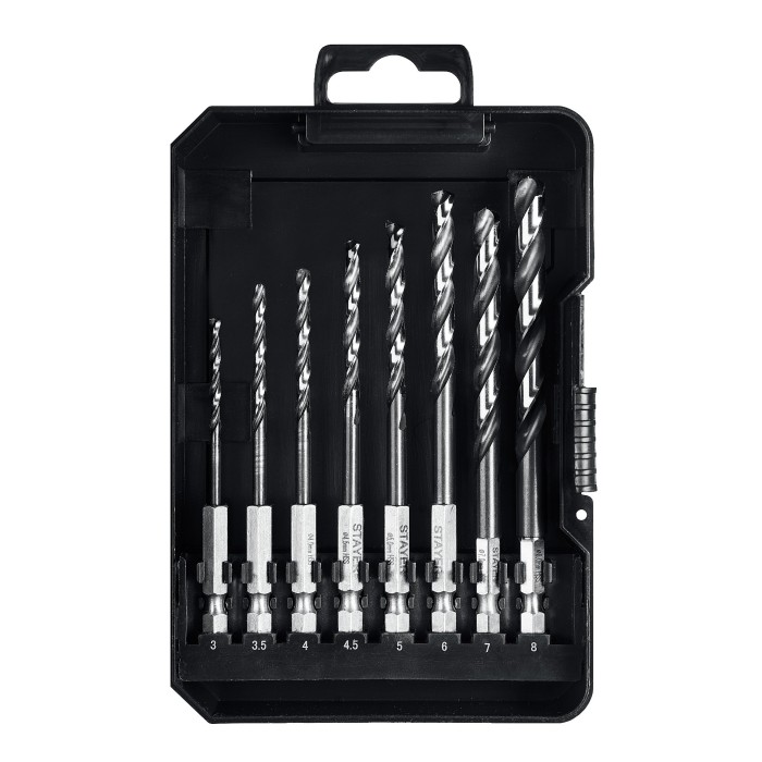 Набор сверл по металлу для винтовёртов и шуруповертов IMPACT READY STAYER 29603-H8, НЕХ-1/4&Prime;, 8 шт