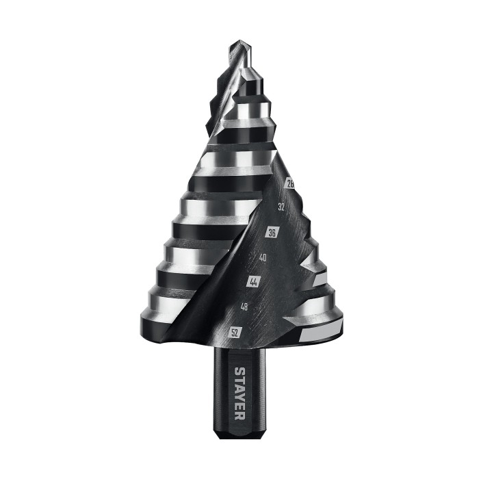 Сверло ступенчатое STAYER 29661-6-52-12 29661-6, Сверло ступенчатое , Pro-Max 6-52мм, 12 ступеней