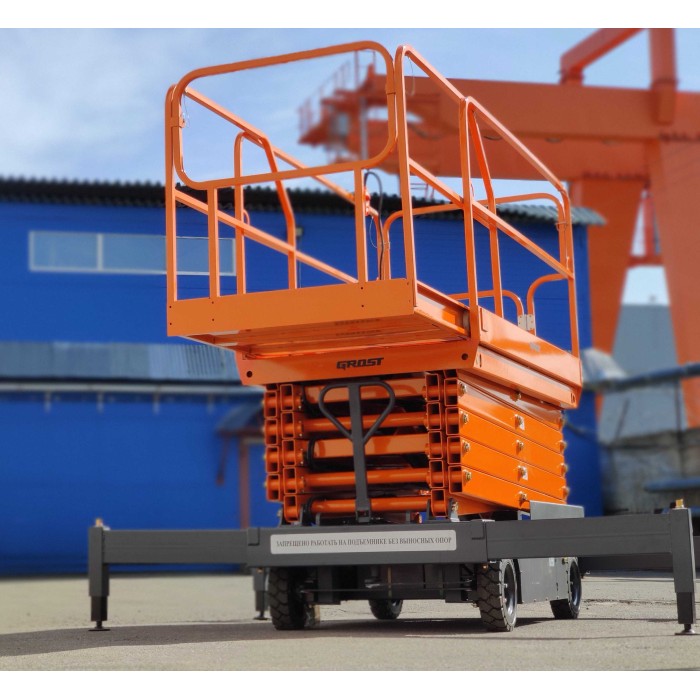 Передвижной несамоходный гидравлический подъемник GROST Tower 500-9 АС 220 (11м) с выдвижной платформой