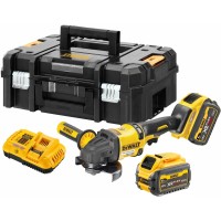 Аккумуляторная угловая шлифмашина DEWALT DCG418T2, 54 В, 125 мм, 9000 об/мин, с 2 АКБ 2 Ач и ЗУ, в кейсе TSTAK
