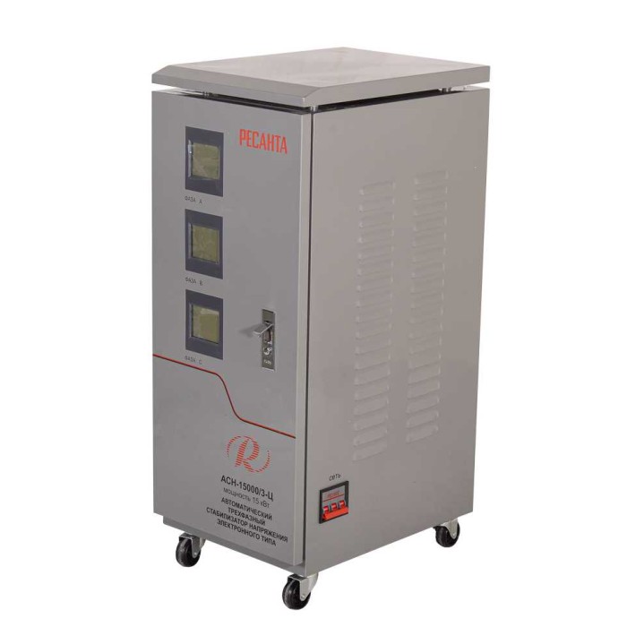 Трехфазный стабилизатор напряжения электронного типа Ресанта АСН-15000/3-Ц (Уценка)