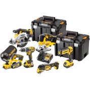 Набор аккумуляторный DEWALT DCK667P3T: дрель + пила + лобзик + рубанок + реноватор + фонарь, с 3 АКБ 5 Ач и ЗУ, в 2 кейсах TSTAK