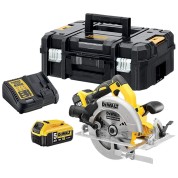 Аккумуляторная дисковая пила DeWALT DCS570P2, 18 В, с 2 АКБ 5 Ач и ЗУ, в кейсе TSTAK