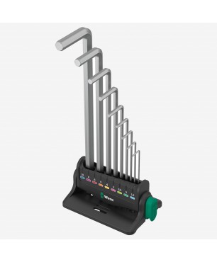 Набор Г-образных ключей Wera WE-022102 950/9 Hex-Plus 8, метрический, хромированный, 9 предметов