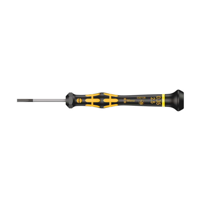 Антистатическая шлицевая отвертка WERA 1578 A SL ESD Kraftform Micro, 0.35х2.5х40 мм