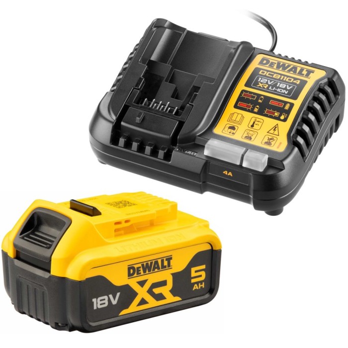 Набор DEWALT DCB1104P1: АКБ DCB184, Li-Ion, 18 В, 5 Ач и зарядное устройство DCB1104, 12/18 В, 4 A