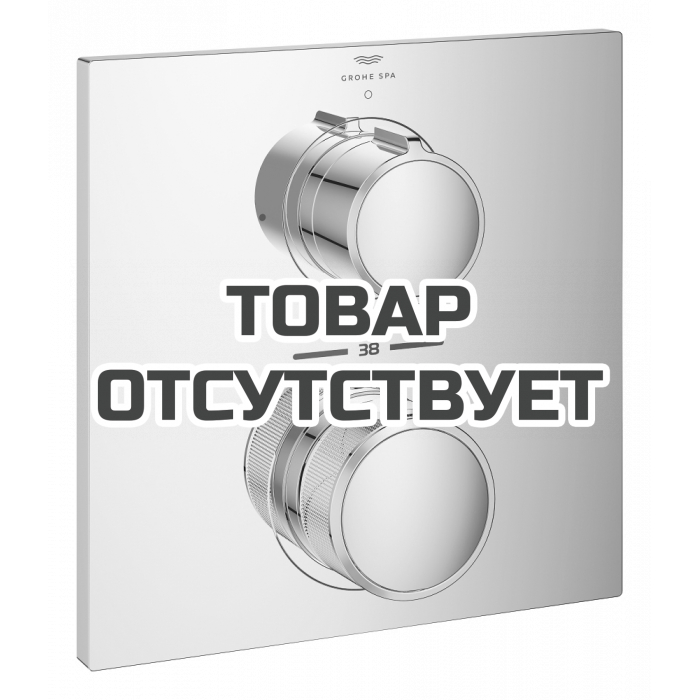 Внешняя часть термостата для душа GROHE Allure скрытого монтажа на 1 потребителя, квадратная, хром 