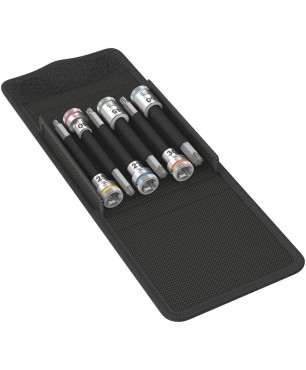 Набор головок торцевых WERA 8767 B TORX HF 1 Zyklop с вставкой-битой 3/8", 6 предметов, TX 25-27-30-40-45-50 003185