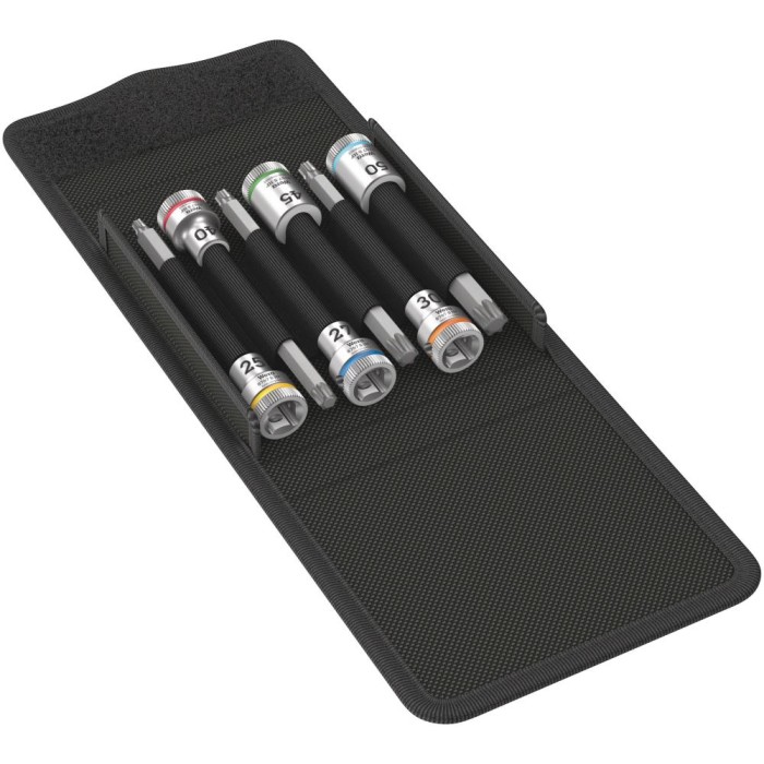 Набор головок торцевых WERA 8767 B TORX HF 1 Zyklop с вставкой-битой 3/8", 6 предметов, TX 25-27-30-40-45-50 003185
