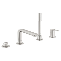 Смеситель для ванны GROHE Lineare на 4 отверстия, на край ванны, суперсталь (19577DC1)
