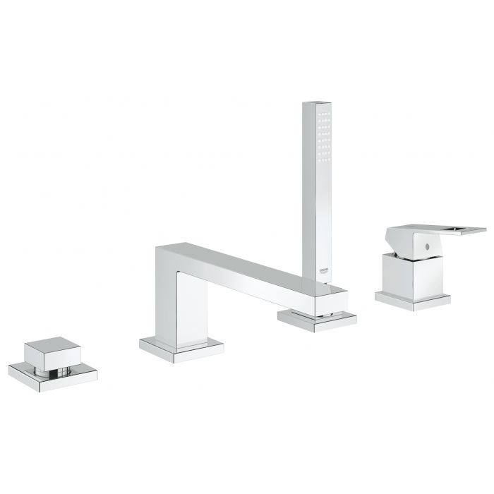 Смеситель для ванны GROHE Eurocube на 4 отверстия, на край ванны, хром 