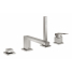 Смеситель для ванны GROHE Eurocube на 4 отверстия, на край ванны, суперсталь 