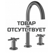 Смеситель для раковины GROHE Atrio двухвентильный на 3 отверстия, темный графит матовый 