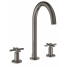 Смеситель для раковины GROHE Atrio двухвентильный на 3 отверстия, темный графит матовый 