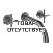 Внешняя часть смесителя для раковины GROHE Atrio настенного монтажа на 3 отверстия, двухвентильный, темный графит матовый 