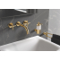 Внешняя часть смесителя для раковины GROHE Atrio настенного монтажа на 3 отверстия, двухвентильный, холодный рассвет глянец 