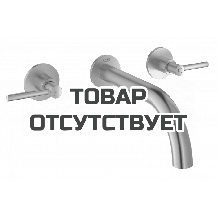 Внешняя часть смесителя для раковины GROHE Atrio настенного монтажа на 3 отверстия, двухвентильный, суперсталь 