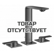 Смеситель для раковины GROHE Allure на 3 отверстия, с донным клапаном, M-Size, темный графит глянец 