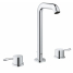 Смеситель для раковины GROHE Essence на 3 отверстия, с донным клапаном и высоким изливом, хром 