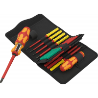 Набор насадок WERA Kraftform Kompakt VDE 17 RA 1 Tool Finder с отвёрткой-битодержателем c трещоткой, 17 предметов 006618