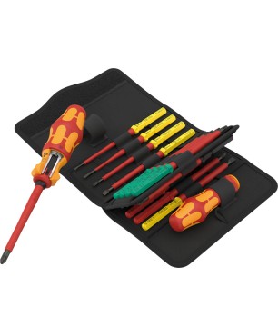 Набор насадок WERA Kraftform Kompakt VDE 17 RA 1 Tool Finder с отвёрткой-битодержателем c трещоткой, 17 предметов 006618