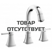 Смеситель для раковины GROHE Grandera на 3 отверстия, с донным клапаном и высоким изливом, хром/золото 