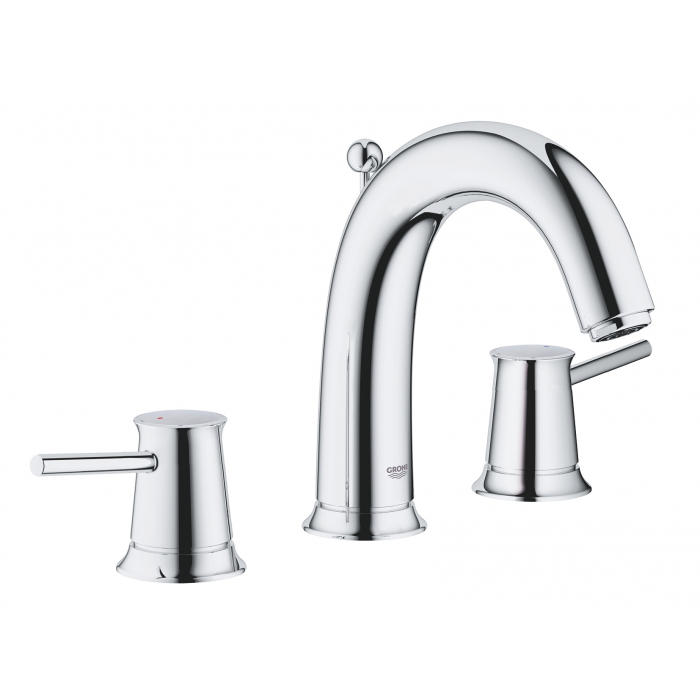 Смеситель для раковины GROHE BauClassic на 3 отверстия, двухвентильный, хром 