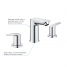 Смеситель для раковины GROHE BauEdge на 3 отверстия, хром 