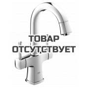 Смеситель для раковины GROHE Grandera с донным клапаном и поворотным изливом, хром/золото 