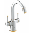 Смеситель для раковины GROHE Grandera с донным клапаном и поворотным изливом, хром/золото 