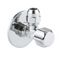Угловой вентиль GROHE с металлической розеткой и уплотнительным кольцом, 1/2&quot;*3/8&quot;, хром 