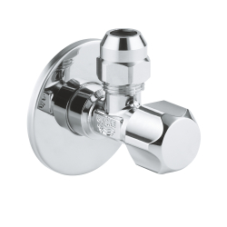 Угловой вентиль GROHE с металлической розеткой и уплотнительным кольцом, 1/2&quot;*3/8&quot;, хром 