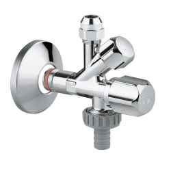 Вентиль угловой GROHE комбинированный 1/2&Prime;-3/8&Prime; для подключения смесителей, хром (22036000)