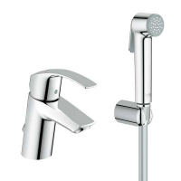 Смеситель для раковины GROHE Eurosmart с цепочкой и гигиеническим душем, хром 