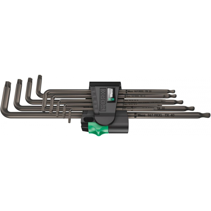 Набор Г-образных ключей WERA 967/9 TORX XL 1 удлиненные с шаром 9 пр., TX 8/9/10/15/20/25/27/30/40 024460