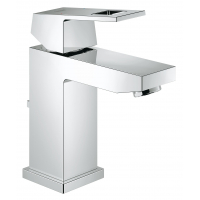 Смеситель для раковины GROHE Eurocube с донным клапаном и ограничением расхода воды, хром 