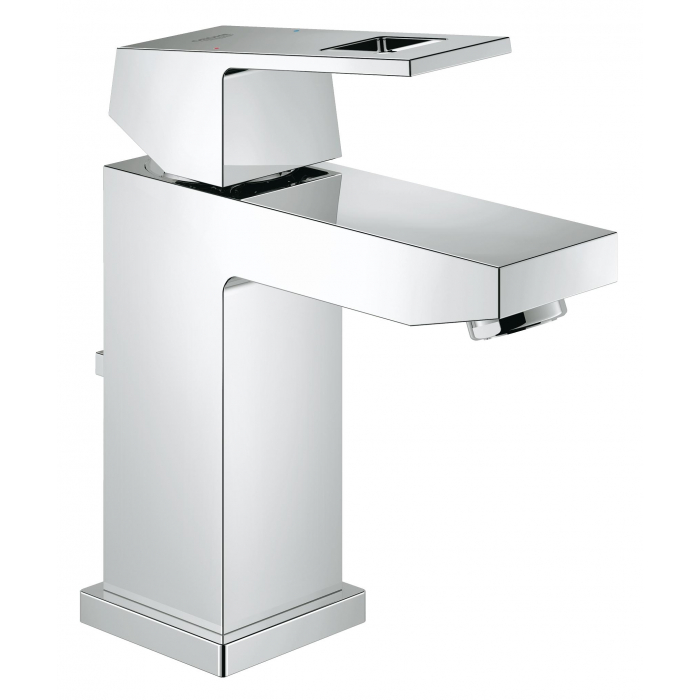 Смеситель для раковины GROHE Eurocube с донным клапаном и ограничением расхода воды, хром 