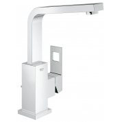 Смеситель для раковины GROHE Eurocube с донным клапаном, высоким изливом и ограничением расхода воды, хром 