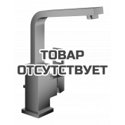 Смеситель для раковины GROHE Eurocube с донным клапаном и высоким изливом, темный графит матовый 
