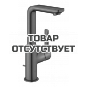 Смеситель для раковины GROHE Lineare, высокий излив, с донным клапаном, темный графит матовый 