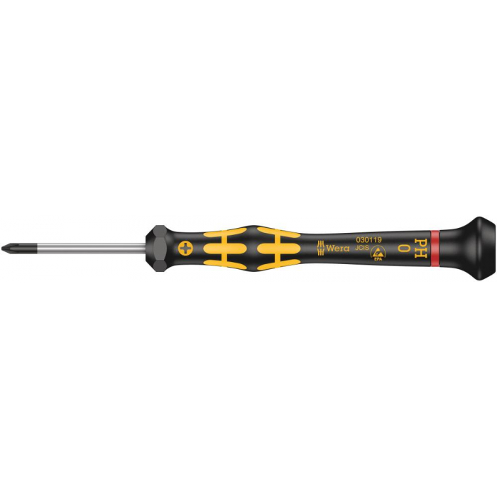 Отвёртка WERA 1550 PH ESD Kraftform Micro крестовая антистатическая прецизионная PH 0 x 40 мм 030119