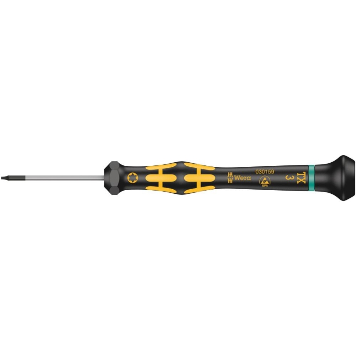 Отвёртка WERA 1567 TORX ESD Kraftform Micro антистатическая прецизионная TX 3 x 40 мм 030159