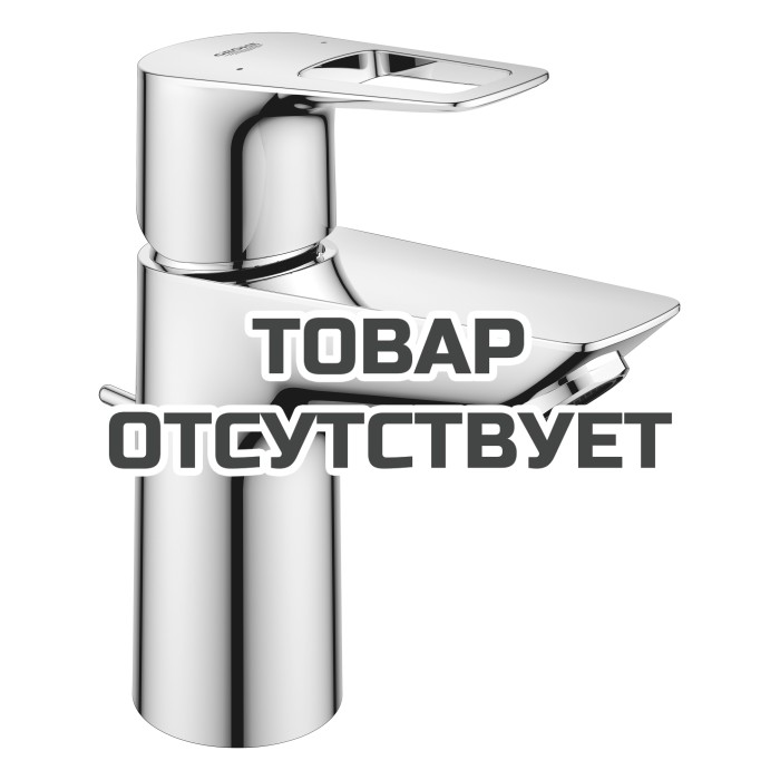 Смеситель для раковины GROHE BauLoop с ограничителем температуры и рычажным донным клапаном, S-Size, хром 