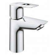 Смеситель для раковины GROHE BauLoop с ограничителем температуры, гладкий корпус, S-Size, хром 