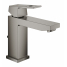 Смеситель для раковины GROHE Eurocube с донным клапаном, темный графит матовый 
