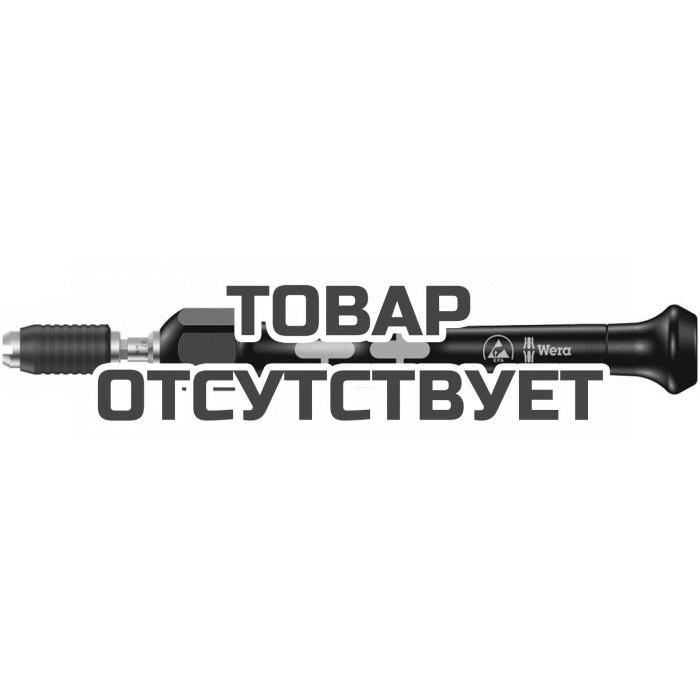 Отвёртка-битодержатель WERA 1430 ESD Kraftform Micro динамометрическая антистатическая 0.02-0.06 Нм, Halfmoon/HIOS 4 мм, лупа 074802