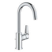 Смеситель для раковины GROHE BauEdge с ограничителем температуры и рычажным донным клапаном, L-Size, хром 