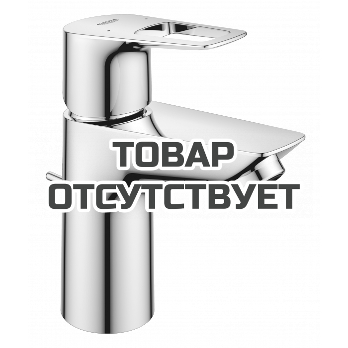 Смеситель для раковины GROHE BauLoop с ограничителем температуры и рычажным донным клапаном, S-Size, хром 