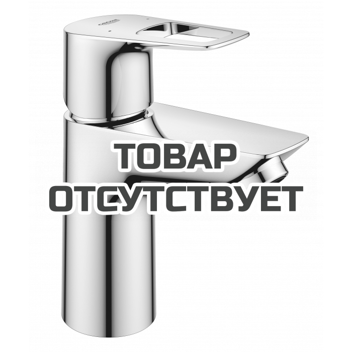 Смеситель для раковины GROHE BauLoop с ограничителем температуры и нажимным донным клапаном, S-Size, хром 