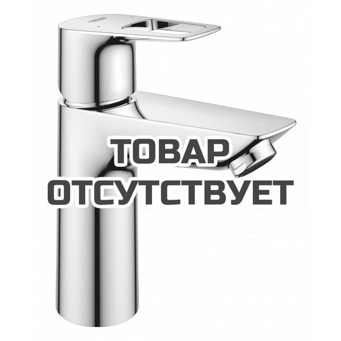 Смеситель для раковины GROHE BauLoop с ограничителем температуры и рычажным донным клапаном, M-Size, хром 